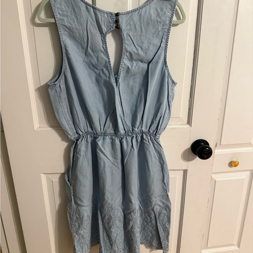 Anthropologie Holding Horses Eyelet Hem Sleeveless Dress Boho Summer Mini - Picture 5 of 16